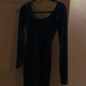 Bodycon Teal Velvet Garage Dress